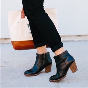 Madewell Black Heeled Ankle Boots Size 8 Side Zip